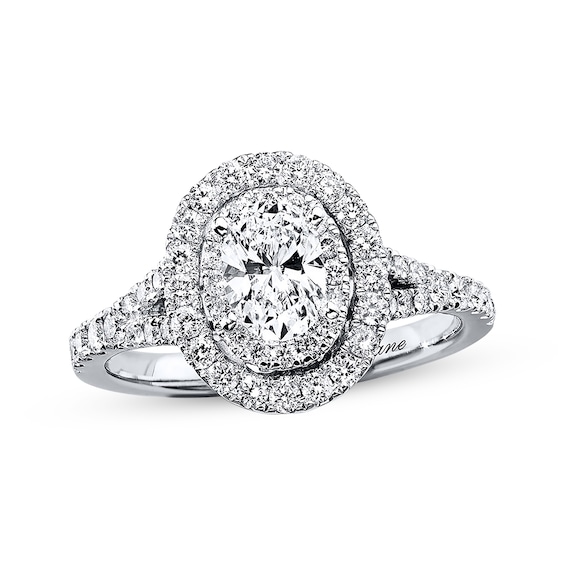 Previously Owned Neil Lane Engagement Ring 1 ct tw Oval & Round-cut Diamonds 14K White Gold - Size 5.5