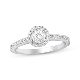 Previously Owned Diamond Engagement Ring 1/3 ct tw Round-cut 10K White Gold