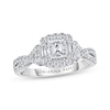 Thumbnail Image 0 of Previously Owned Adrianna Papell Diamond Engagement Ring 7/8 ct tw Princess, Round & Baguette-cut 14K White Gold