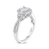 Thumbnail Image 1 of Previously Owned Adrianna Papell Diamond Engagement Ring 7/8 ct tw Princess, Round & Baguette-cut 14K White Gold