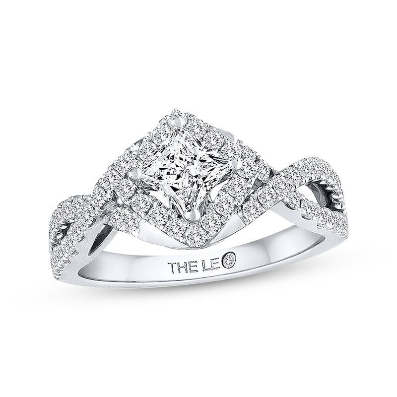 Main Image 1 of Previously Owned THE LEO Diamond Ring 1 ct tw Princess & Round-cut 14K White Gold