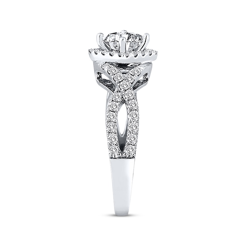 Main Image 2 of Previously Owned THE LEO Diamond Ring 1 ct tw Princess & Round-cut 14K White Gold