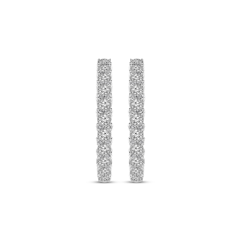 Previously Owned Diamond Hoop Earrings 1/2 ct tw Round-cut 10K White Gold