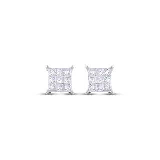 Previously Owned Round-cut Diamond Stud Earrings 1/3 ct tw 10K White ...