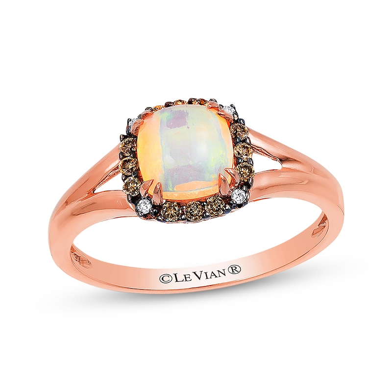 Main Image 1 of Previously Owned Le Vian Opal Ring 1/10 ct tw Diamonds 14K Strawberry Gold