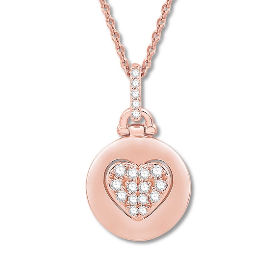 Previously Owned Signature Heart Diamond Necklace 1/6 ct tw 10K Rose Gold