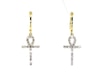 Thumbnail Image 1 of Previously Owned Diamond Ankh Hoop Drop Earrings 1/4 ct tw 10K Yellow Gold