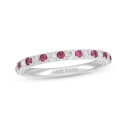 Previously Owned Neil Lane Ruby Anniversary Band 1/5 ct tw Diamonds 14K White Gold