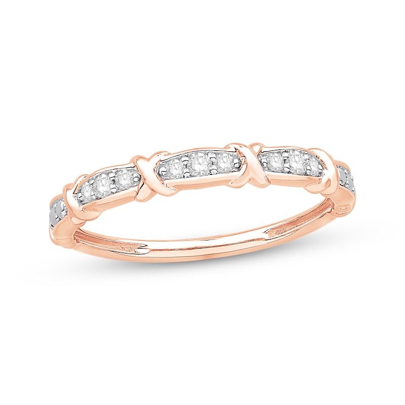 Main Image 1 of Previously Owned Diamond Anniversary Ring 1/10 ct tw 10K Rose Gold