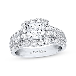 Previously Owned Neil Lane Diamond Engagement Ring 3 ct tw Princess & Round-cut 14K White Gold - Size 10