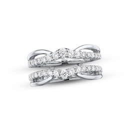 Previously Owned THE LEO Diamond Wrap Ring 3/4 ct tw Round-cut 14K White Gold