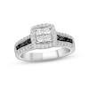 Thumbnail Image 0 of Previously Owned  Black & White Diamond Engagement Ring 3/4 ct tw 14K White Gold