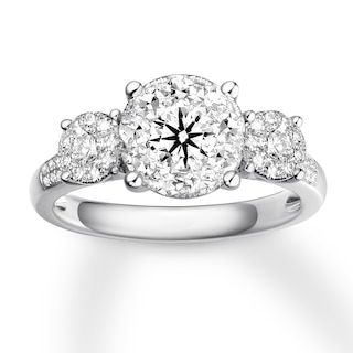 Previously Owned Diamond Engagement Ring 7/8 ct tw Round-cut 14K White ...