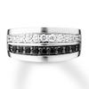 Thumbnail Image 3 of Previously Owned Men's Wedding Band 1 ct tw Black Diamonds 14K White Gold