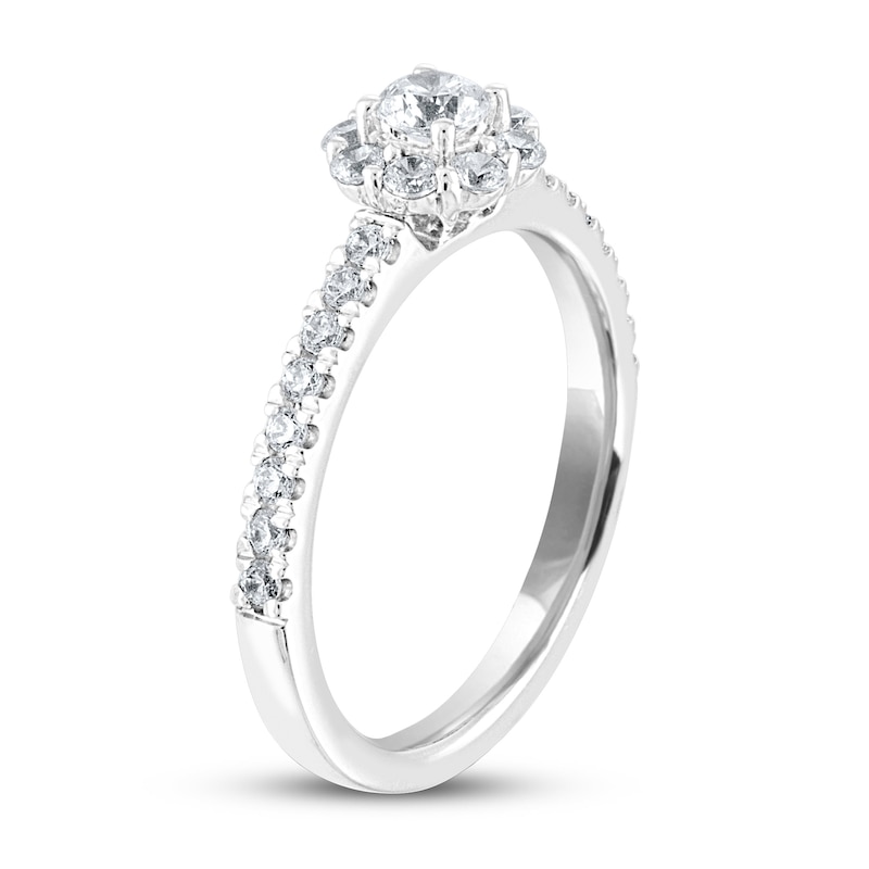 Previously Owned THE LEO Diamond Engagement Ring 1/2 ct tw Round-cut 14K White Gold