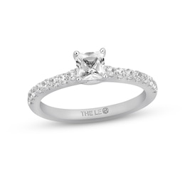 Previously Owned THE LEO Diamond Engagement Ring 3/4 ct tw Princess & Round-cut 14K White Gold