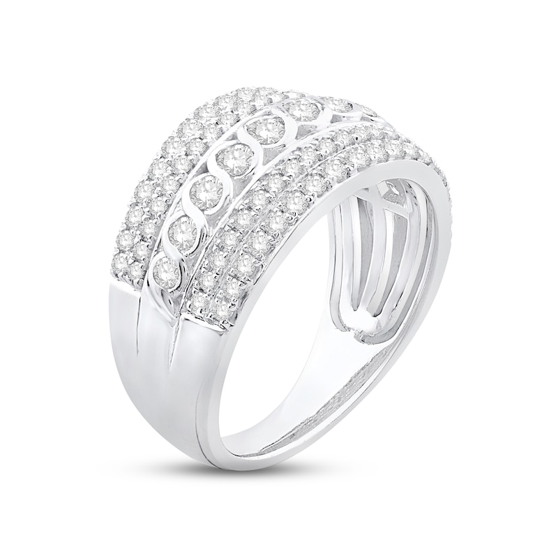 Main Image 2 of Previously Owned Diamond Anniversary Ring 1 ct tw Round-cut 10K White Gold