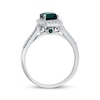 Thumbnail Image 1 of Previously Owned Lab-Created Emerald & White Topaz Ring 10K White Gold