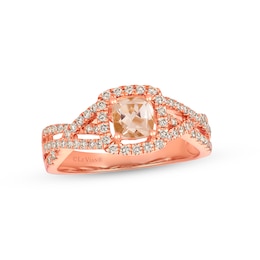 Previously Owned Le Vian Morganite Ring 3/8 ct tw Diamonds 14K Strawberry Gold