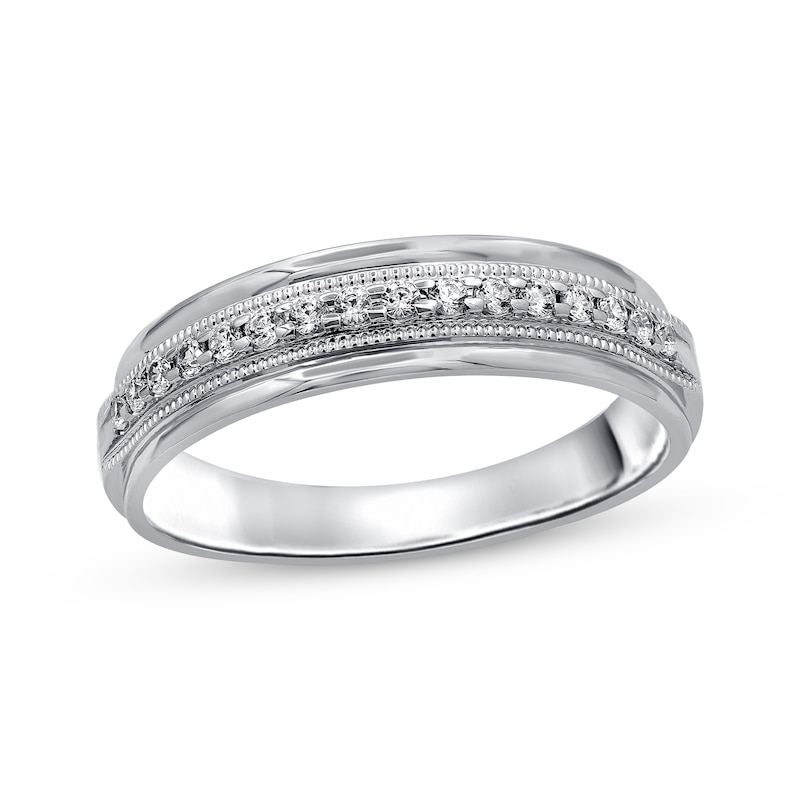 Main Image 1 of Previously Owned Men's Diamond Wedding Ring 1/2 ct tw Round-cut 10K White Gold