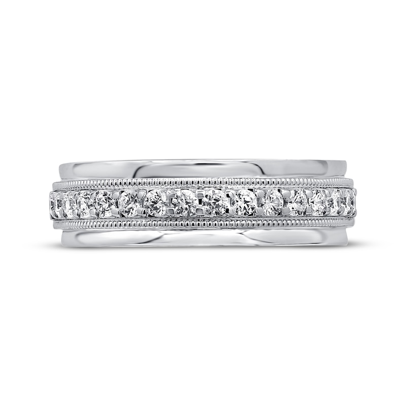 Main Image 3 of Previously Owned Men's Diamond Wedding Ring 1/2 ct tw Round-cut 10K White Gold