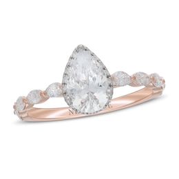 Previously Owned Neil Lane Premiere Diamond Engagement Ring 1-1/2 ct tw Pear & Marquise-cut 14K Rose Gold - Size 7