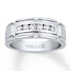 Thumbnail Image 1 of Previously Owned Men's THE LEO Wedding Band 3/8 ct tw Leo Diamonds 14K White Gold