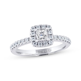 Previously Owned THE LEO Diamond Engagement Ring 5/8 ct tw Princess & Round-cut 14K White Gold