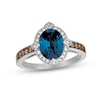 Thumbnail Image 1 of Previously Owned Le Vian Blue Topaz Ring 1/4 ct tw Diamonds 14K Vanilla Gold