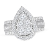 Thumbnail Image 1 of Previously Owned Pear-Shaped Diamond Engagement Ring 2 cts tw Round & Baguette 10K Whte Gold