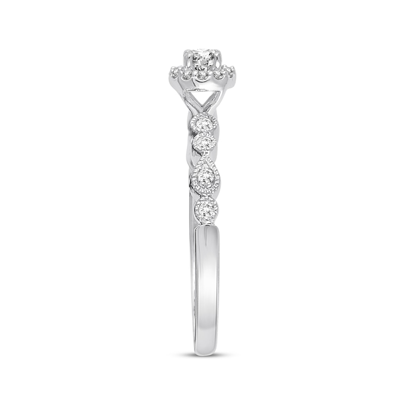 Main Image 2 of Previously Owned Diamond Engagement Ring 1/4 ct tw Round-cut 10K White Gold