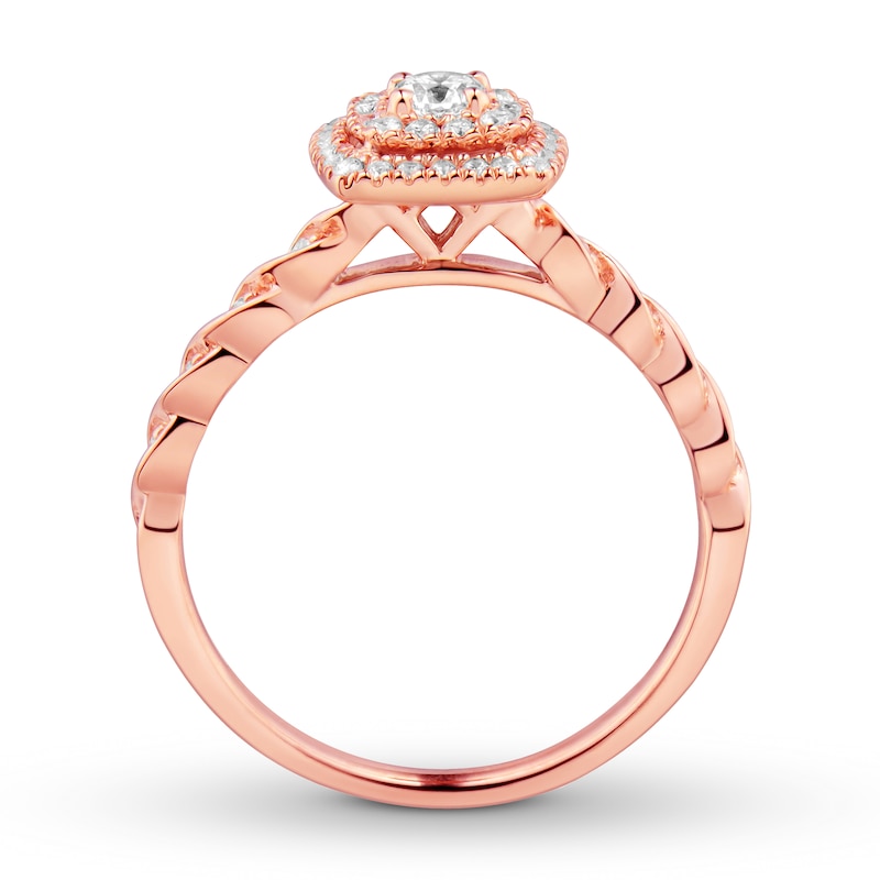 Previously Owned Diamond Engagement Ring 1/3 ct tw Round-cut 10K Rose Gold Size 10