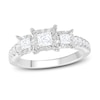 Thumbnail Image 1 of Previously Owned Three-Stone Diamond Engagement Ring 1 ct tw Princess/Round 10K White Gold