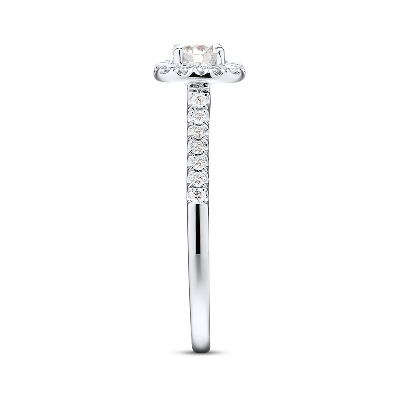 Main Image 2 of Previously Owned Diamond Engagement Ring 3/8 ct tw Round-cut 10K White Gold