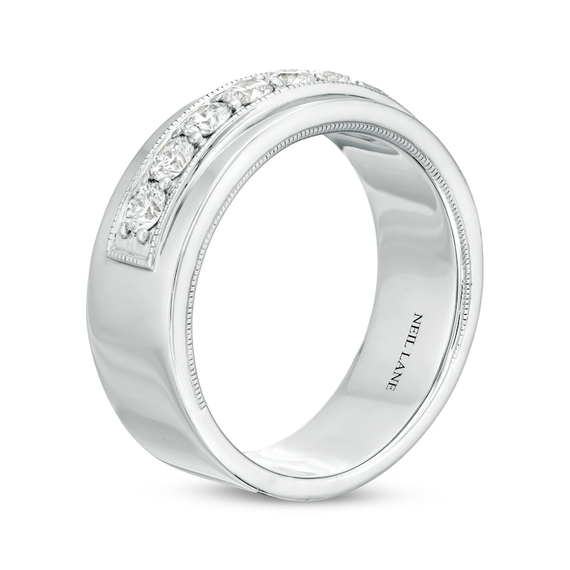 Main Image 2 of Previously Owned Neil Lane Men's Diamond Wedding Band 1 ct tw Round-cut 14K White Gold