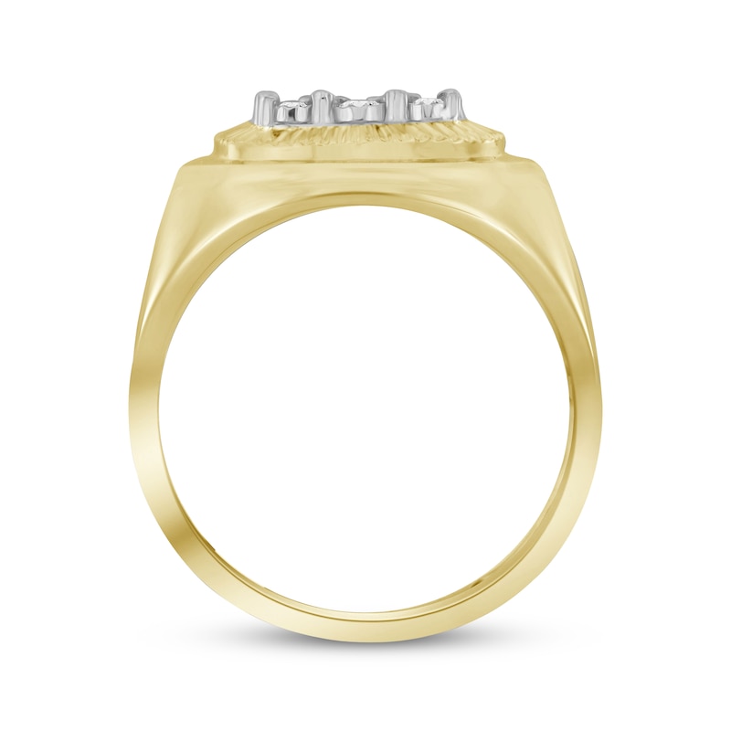 Main Image 3 of Previously Owned Men's Diamond Ring 1/4 ct tw Round-cut 10K Two-Tone Gold