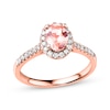 Thumbnail Image 1 of Previously Owned Morganite Engagement Ring 1/4 ct tw Round-cut Diamonds 14K Rose Gold