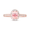 Thumbnail Image 4 of Previously Owned Morganite Engagement Ring 1/4 ct tw Round-cut Diamonds 14K Rose Gold