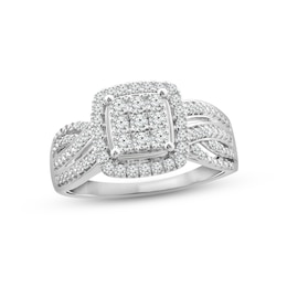 Previously Owned Diamond Engagement Ring 1/2 ct tw Round-cut 10K White Gold