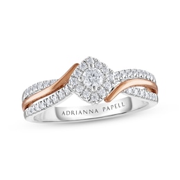 Previously Owned Adrianna Papell Diamond Engagement Ring 1/4 ct tw Round-cut 14K Two-Tone Gold