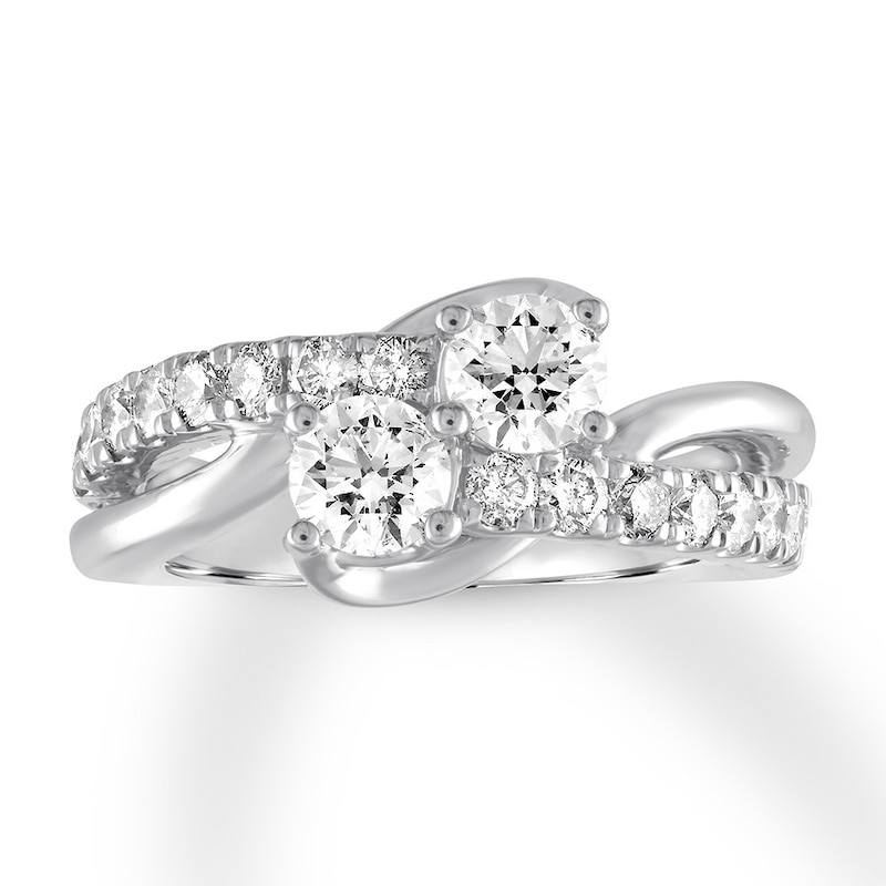Previously Owned Ever Us Two-Stone Diamond Ring 1-1/2 ct tw Round 14K White Gold - Size 9.75