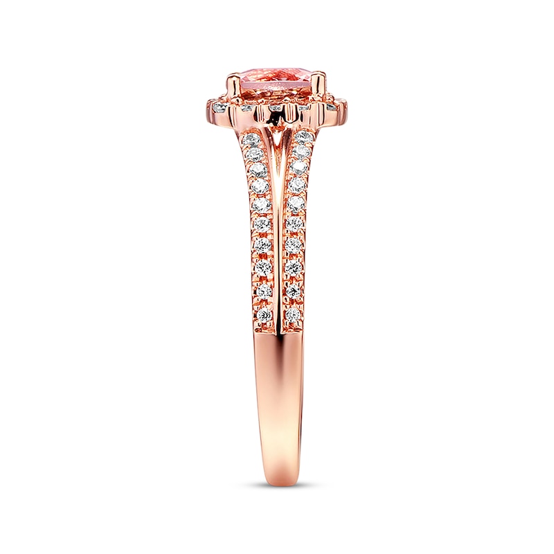 Main Image 2 of Previously Owned Morganite Engagement Ring 3/8 ct tw Diamonds 14K Rose Gold - Size 4.5