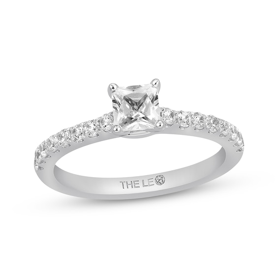 Previously Owned THE LEO Diamond Engagement Ring 3/4 ct tw Princess & Round-cut 14K White Gold - Size 4.5