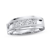 Thumbnail Image 0 of Previously Owned Men's Diamond Band 1/2 ct tw Round-cut 10K White Gold - Size 12.75