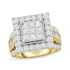 Thumbnail Image 1 of Previously Owned Diamond Engagement Ring 3 ct tw Princess, Baguette & Round-cut 14K Yellow Gold - Size 11.25