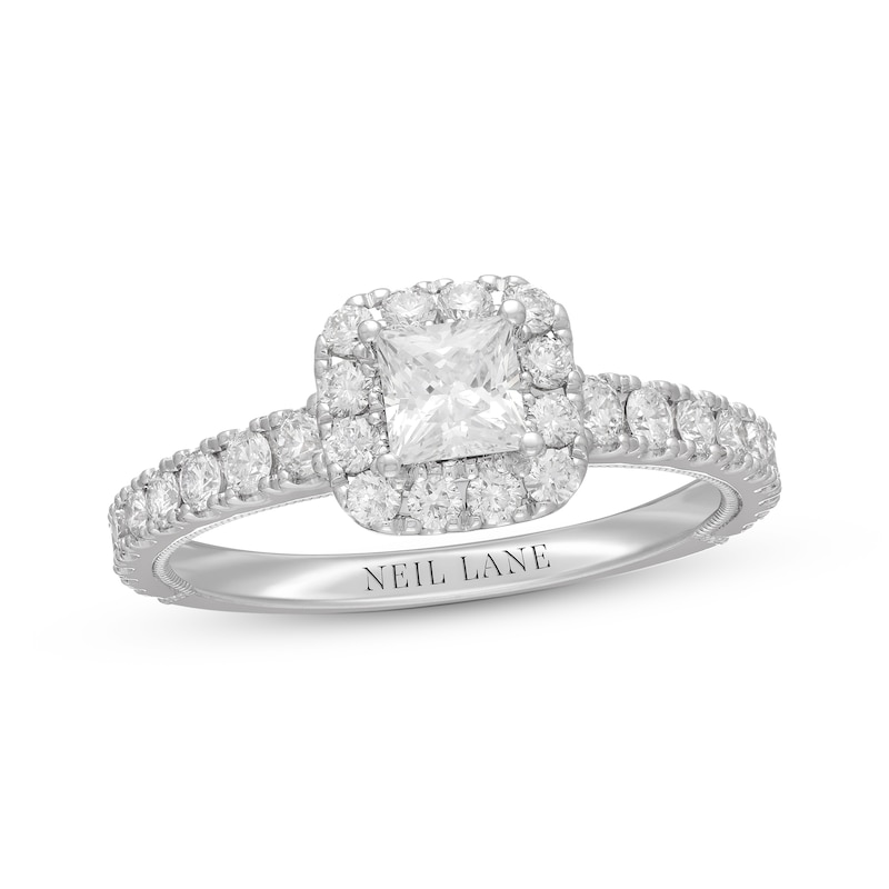 Previously Owned Neil Lane Diamond Engagement Ring 1-1/8 ct tw Princess ...