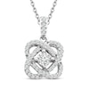 Thumbnail Image 0 of Previously Owned Center of Me Diamond Necklace 1/10 ct tw Sterling Silver 18"