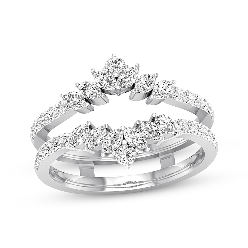 Main Image 1 of Previously Owned Diamond Enhancer Ring 3/4 ct tw Marquise & Round-cut 14K White Gold