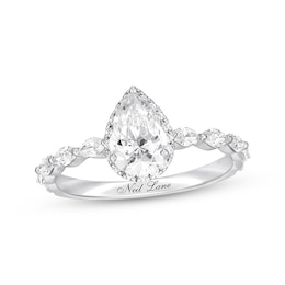 Previously Owned Neil Lane Premiere Diamond Engagement Ring 1-1/2 ct tw Pear, Marquise & Round 14K White Gold