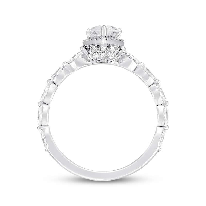 Main Image 3 of Previously Owned Neil Lane Premiere Diamond Engagement Ring 1-1/2 ct tw Pear, Marquise & Round 14K White Gold